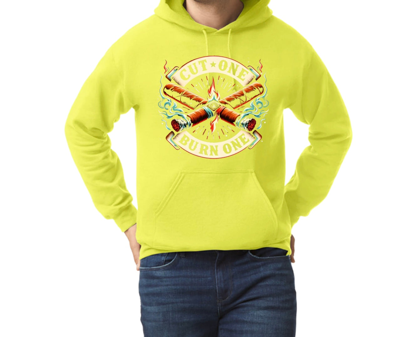 Unisex Hoodie, X-fire, Safety Green