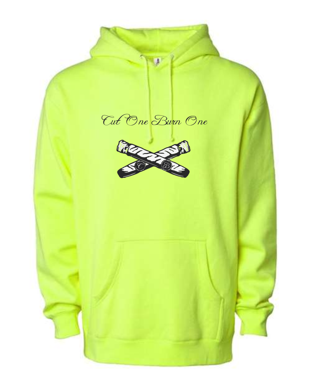Unisex hoodie, Sticks, Safety Green