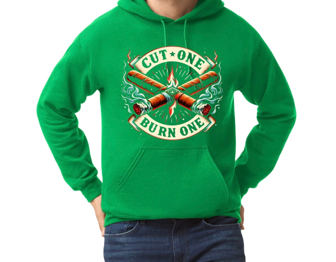 Unisex Hoodie, X-fire. Irish Green
