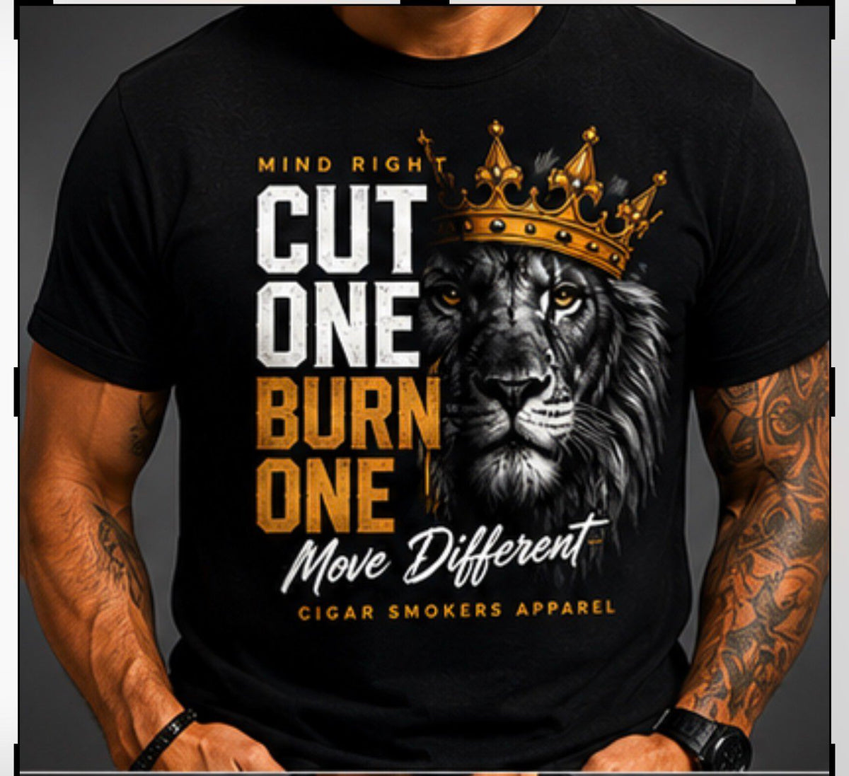 MIND RIGHT, MOVE DIFFERENT – Premium Lion Graphic T-Shirt