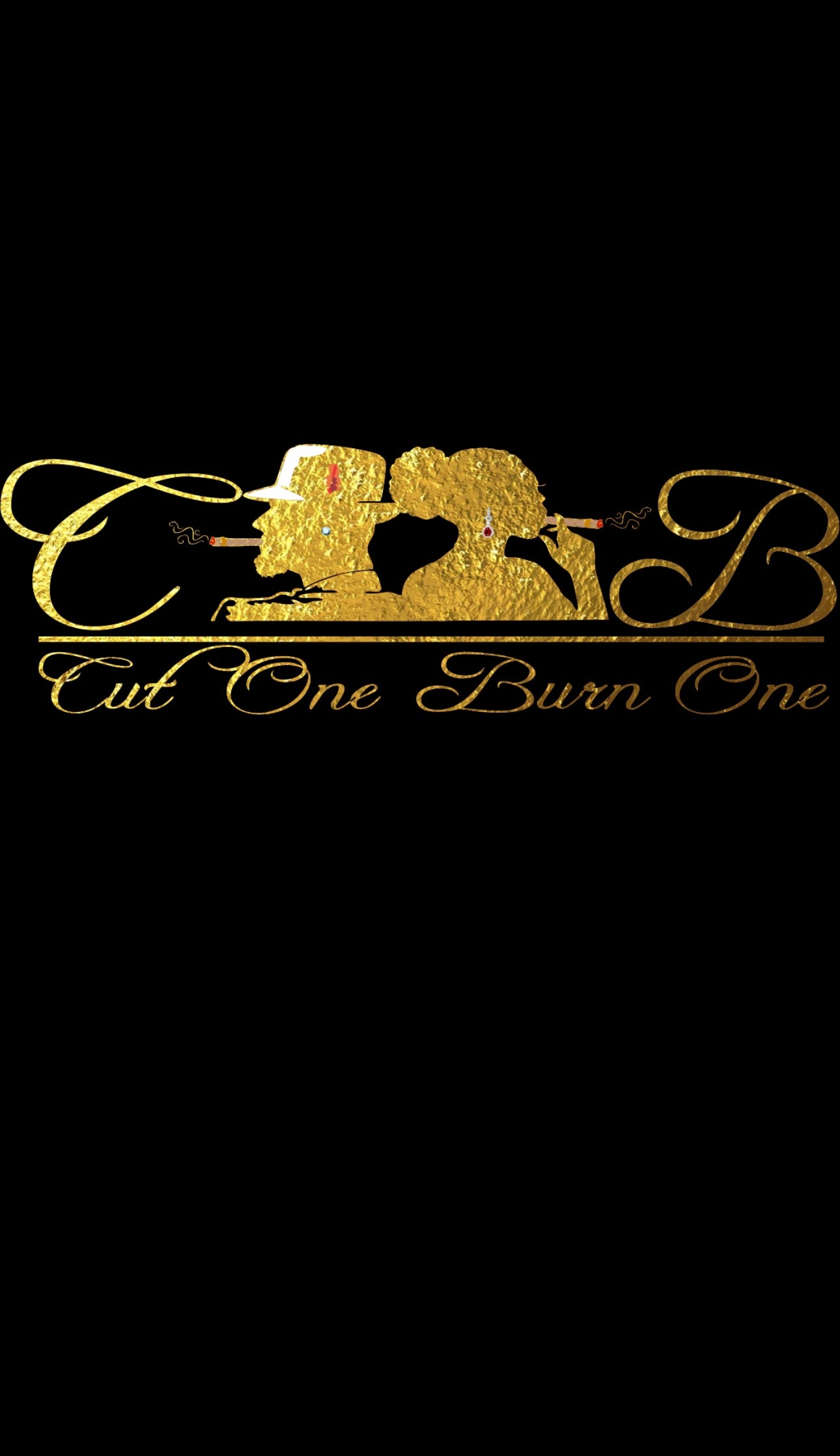 Cut One Burn One  Unisex Tee's Gold logo