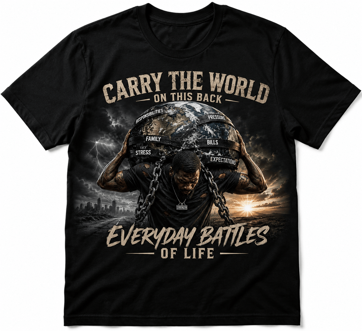 Carry the World – Everyday Battles of Life Graphic T-Shirt