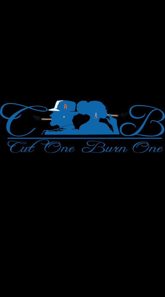 Cut One Burn One Logo’s Blue black Tee’s