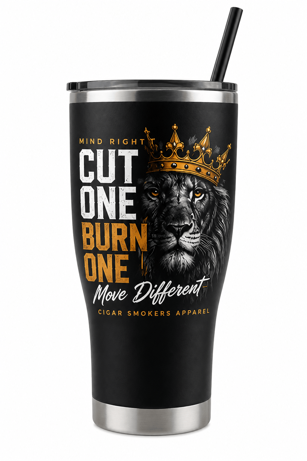 MIND RIGHT, MOVE DIFFERENT – Premium Lion Graphic T-Shirt