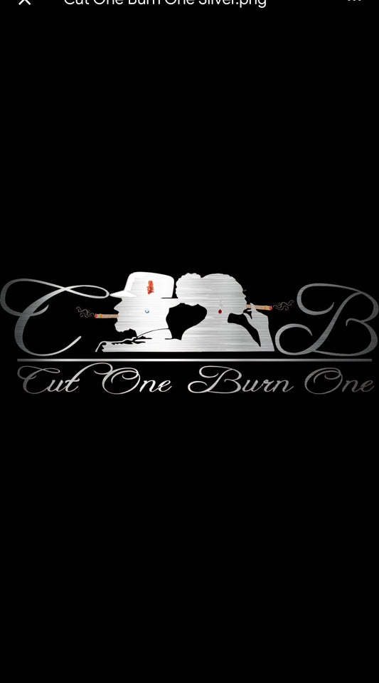 Cut One Burn One Tee's Unisex Tee's Silver logo