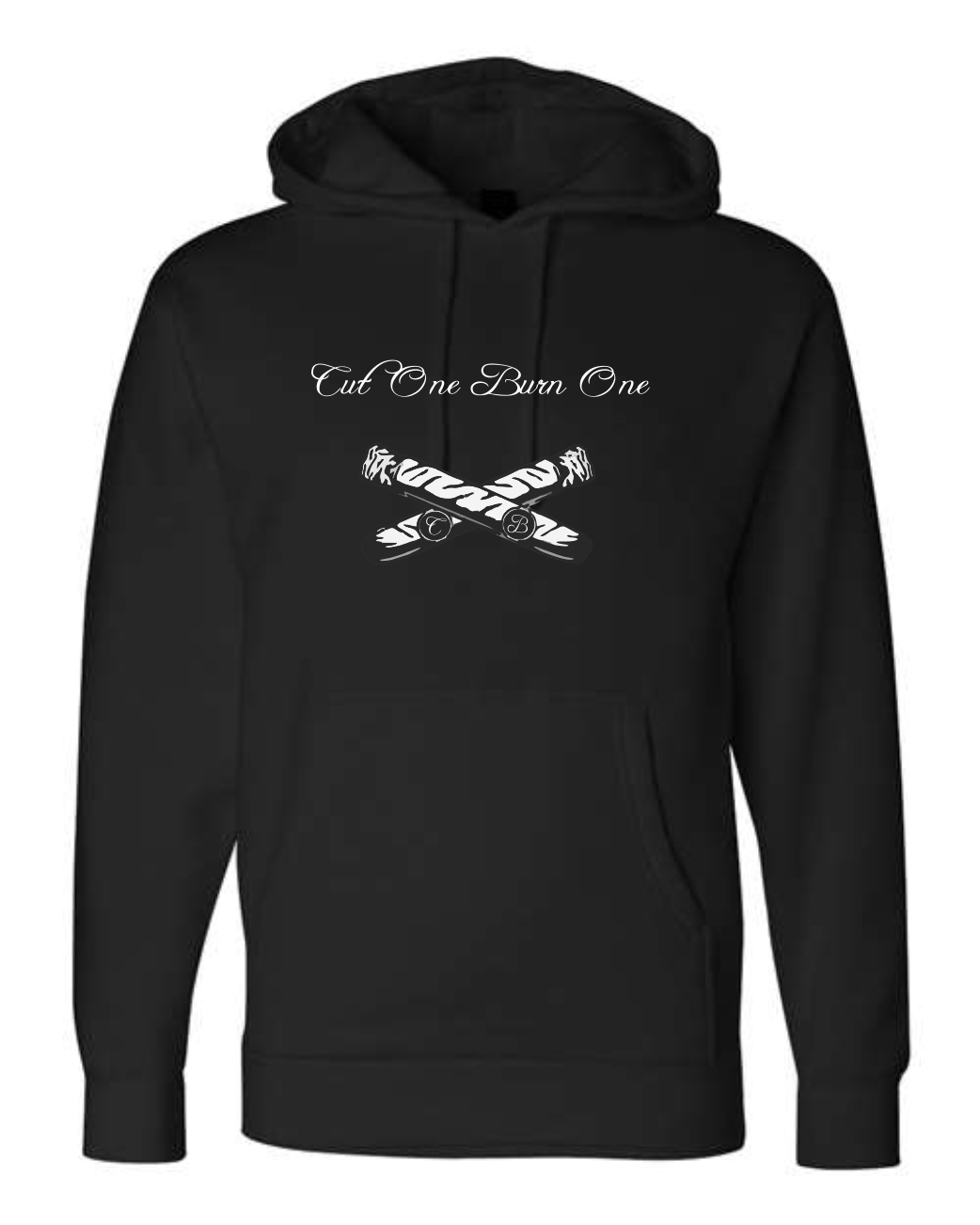 Unisex, soft touch hoodie. Sticks black