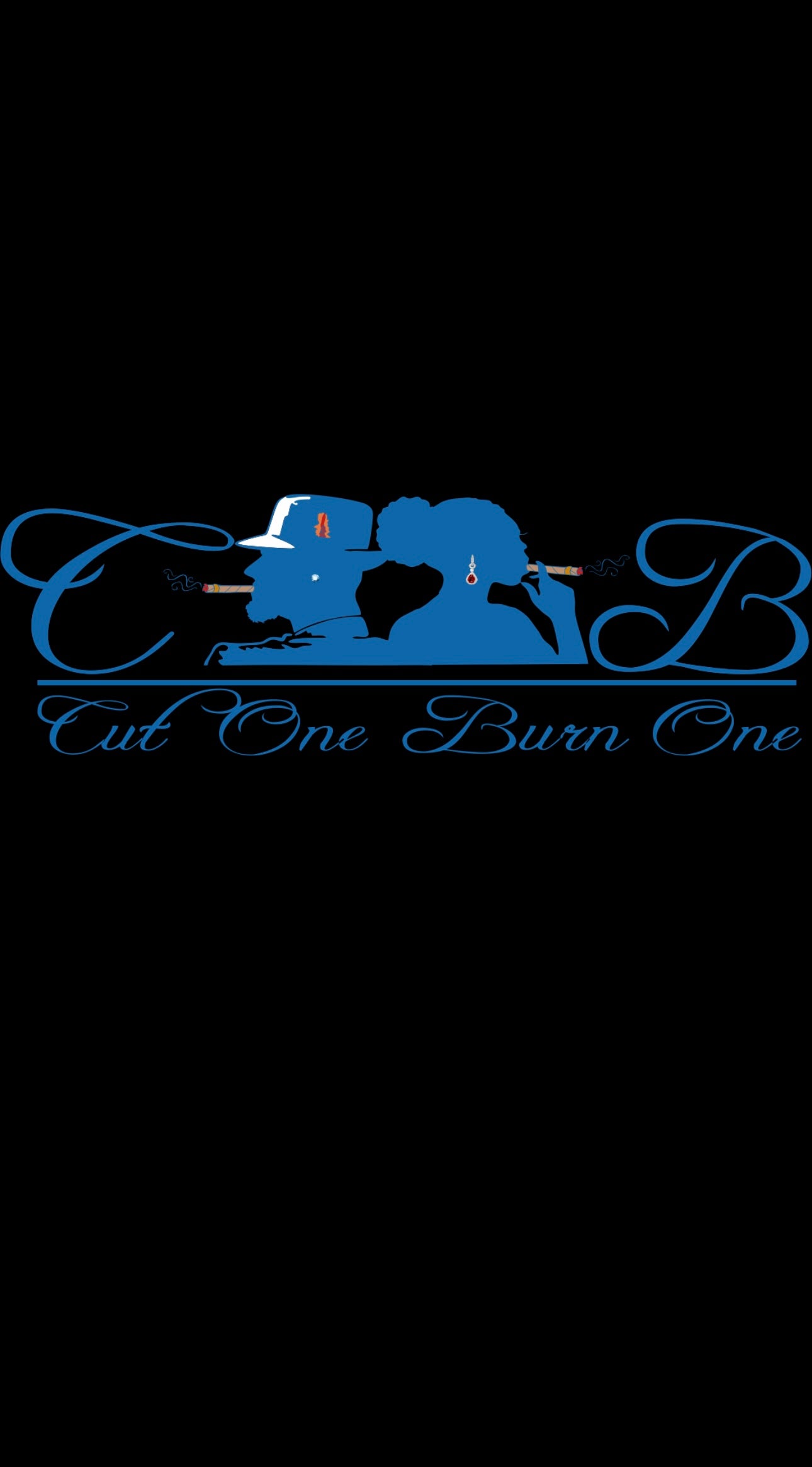 Cut One Burn One  Unisex Tee’s Blue logo