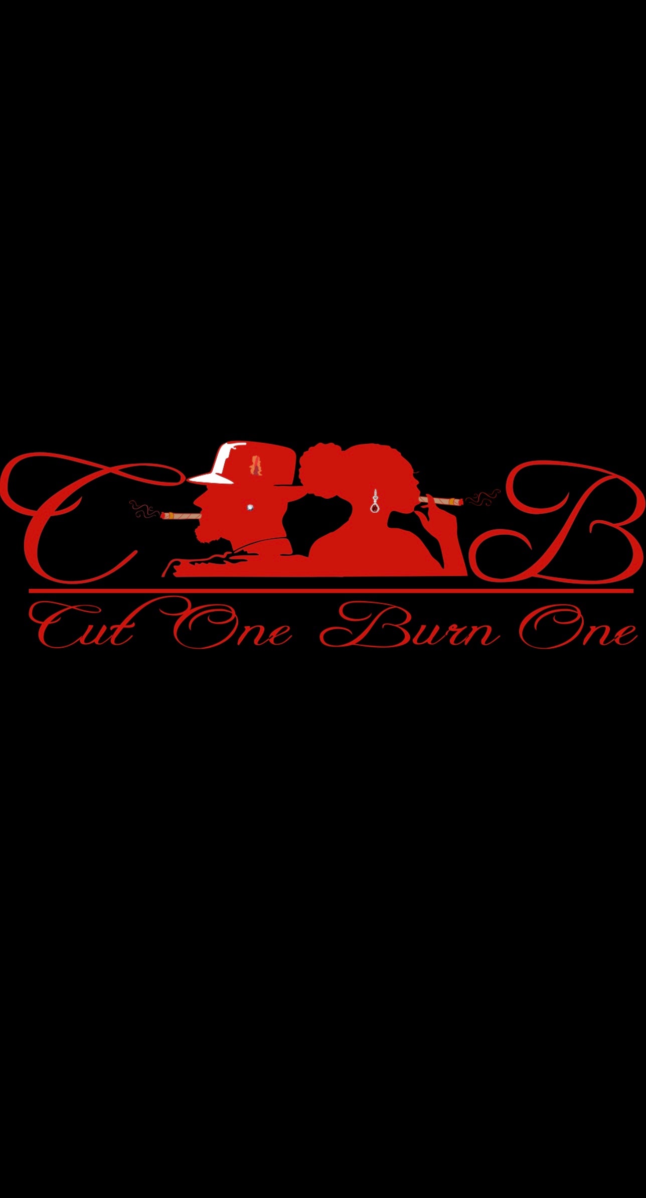 Cut One Burn One Logo’s Red & Black Tee’s