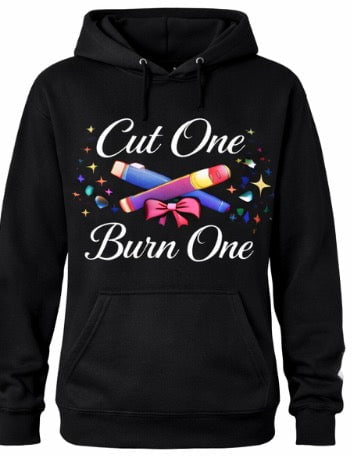 Cut One Burn One soft touch hoodie