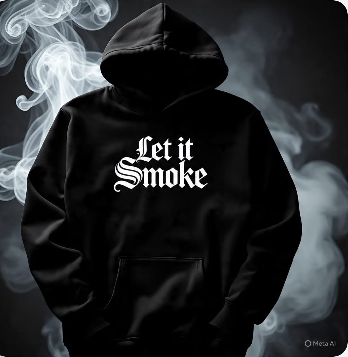 Let it smoke hoodie, Black