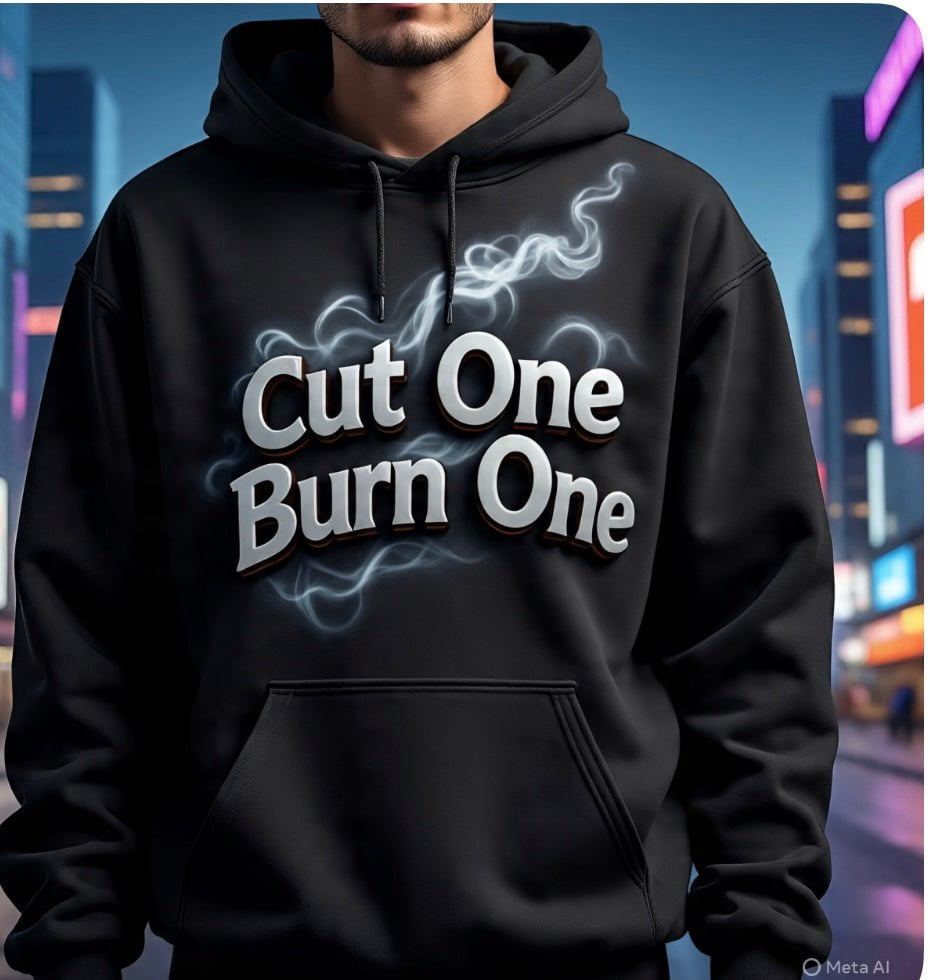 Cut One Burn One a cloud of smoke, Black